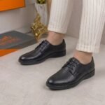 Astaire bold-tie, full-grain leather oxford shoe black colour