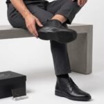 Astaire full-grain leather lace-up ankle boots black