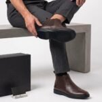 Astaire full-grain leather ankle boots dark brown
