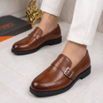 Clark's strap leather loafers Brown