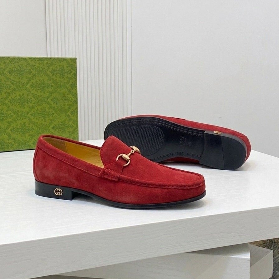 IMG_3100 Colony horsbit suede loafers red - Image 1