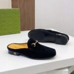 Colony horsbit leather half-shoe black colour