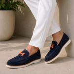 Hermes moonboat suede loafers black