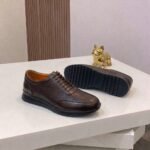 serpentini texture leather sneakers brown - Image 2