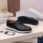 Berluti texture plain leather sneakers black - Image 2