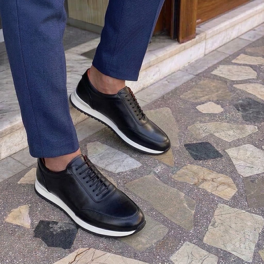 IMG_3476 Berluti texture plain leather sneakers black - Image 1