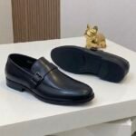 Astaire full-grain penny strap leather loafers black