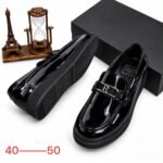 sepentini pebble leather loafers feature with pattern black upper leather